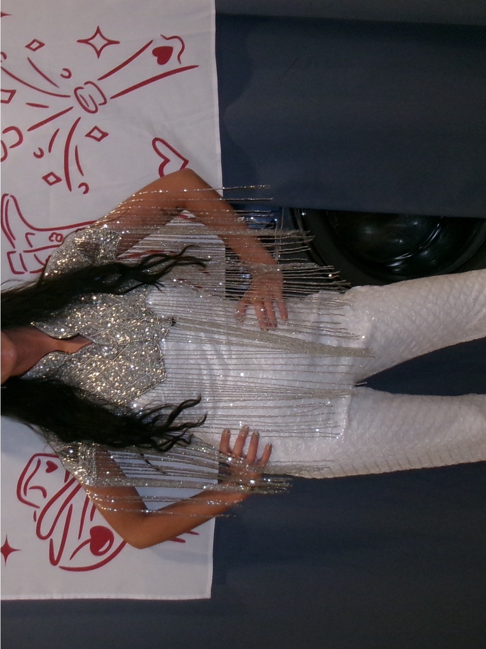 Silver Sequin Fringe Cape